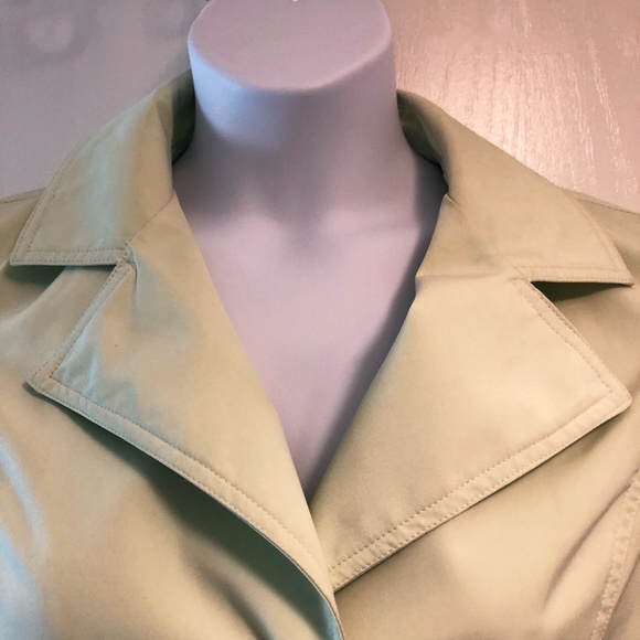 NWOT Liz Claiborne Studio Trench Coat, Size Small, Mint Green - Picture 2 of 14